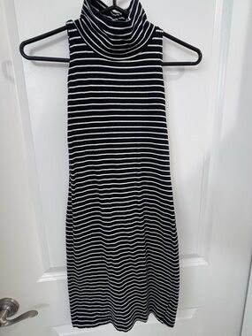 American Apparel black and white striped sleeveless mini dress Medium